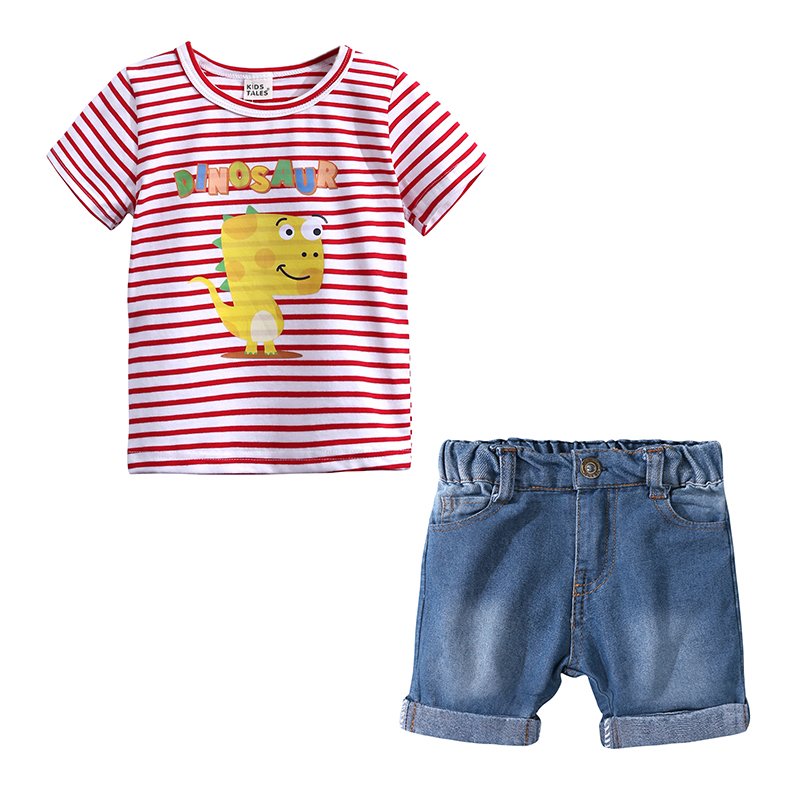 wholesale summer kids clothes toddler boys clothing sets cotton children boys clothes set