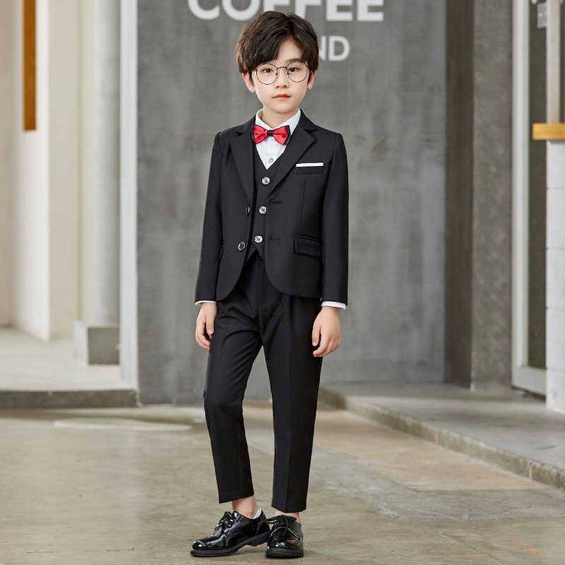 Boys' suit Autumn New Western Style Solid Color Children's Suit Wedding Flower Boy Baby One Year Old Dress
