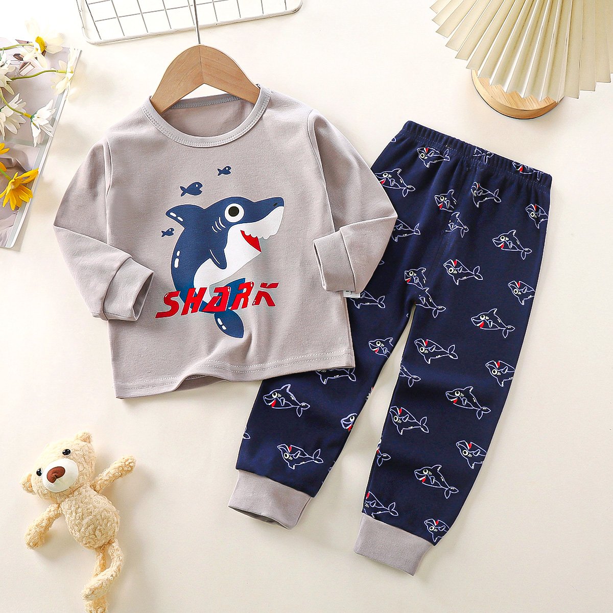 2024 Hot Sale Kids Clothing Sets 100% Cotton Pajamas Breathable Cartoon Sleepwear for Boys Wholesale
