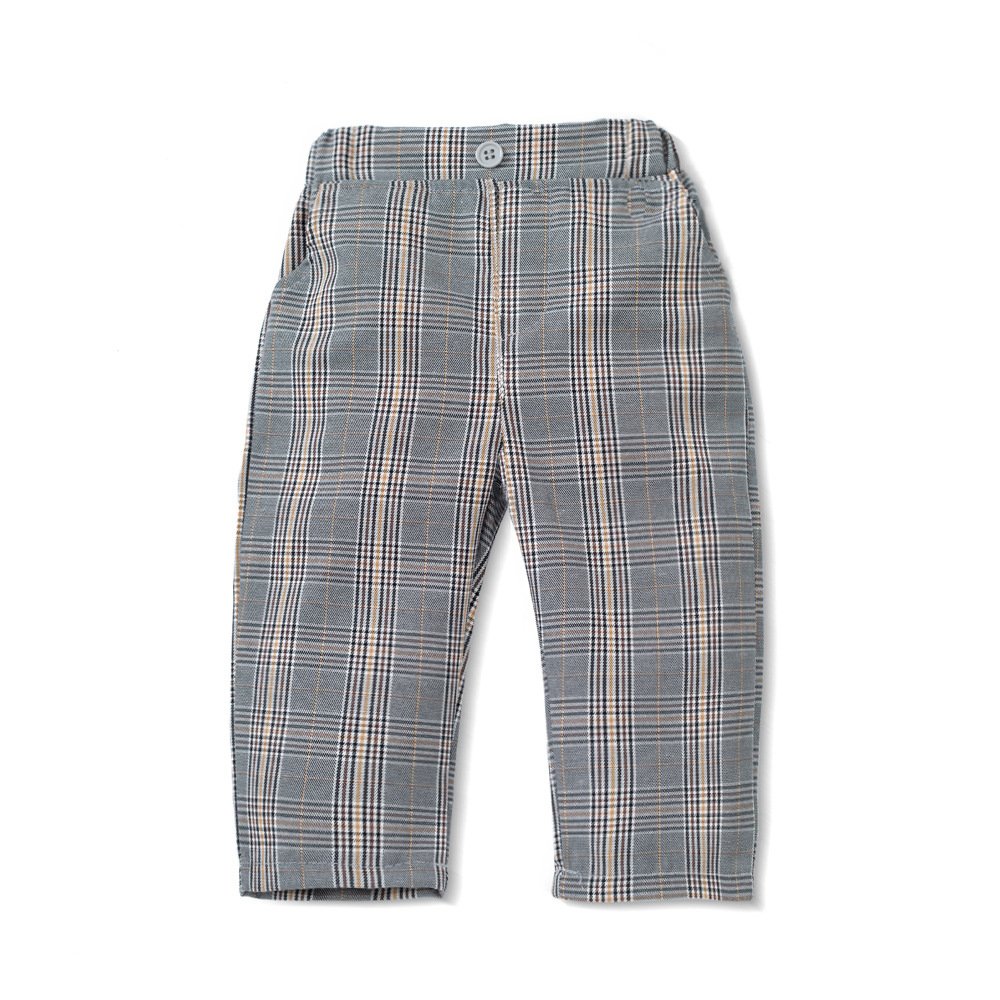 Baby Boy Plaid Print Shirt Bodysuit Pants Long Sleeved Shirt Bow Tie Hat Vest 5pcs Baby Boy Clothes Long Sleeve Romper Suit