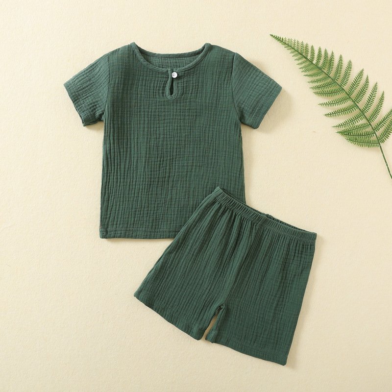 Muslin Baby Tshirt And Shorts New Born Clothes Rompers Wholesale Boy 0-3 Months Summer Kids Clothing Set