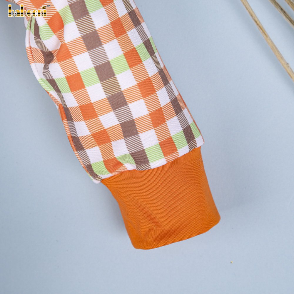 Turkey applique baby loungewear ODM wholesale smocked children clothing boys clothing sets - BB2719