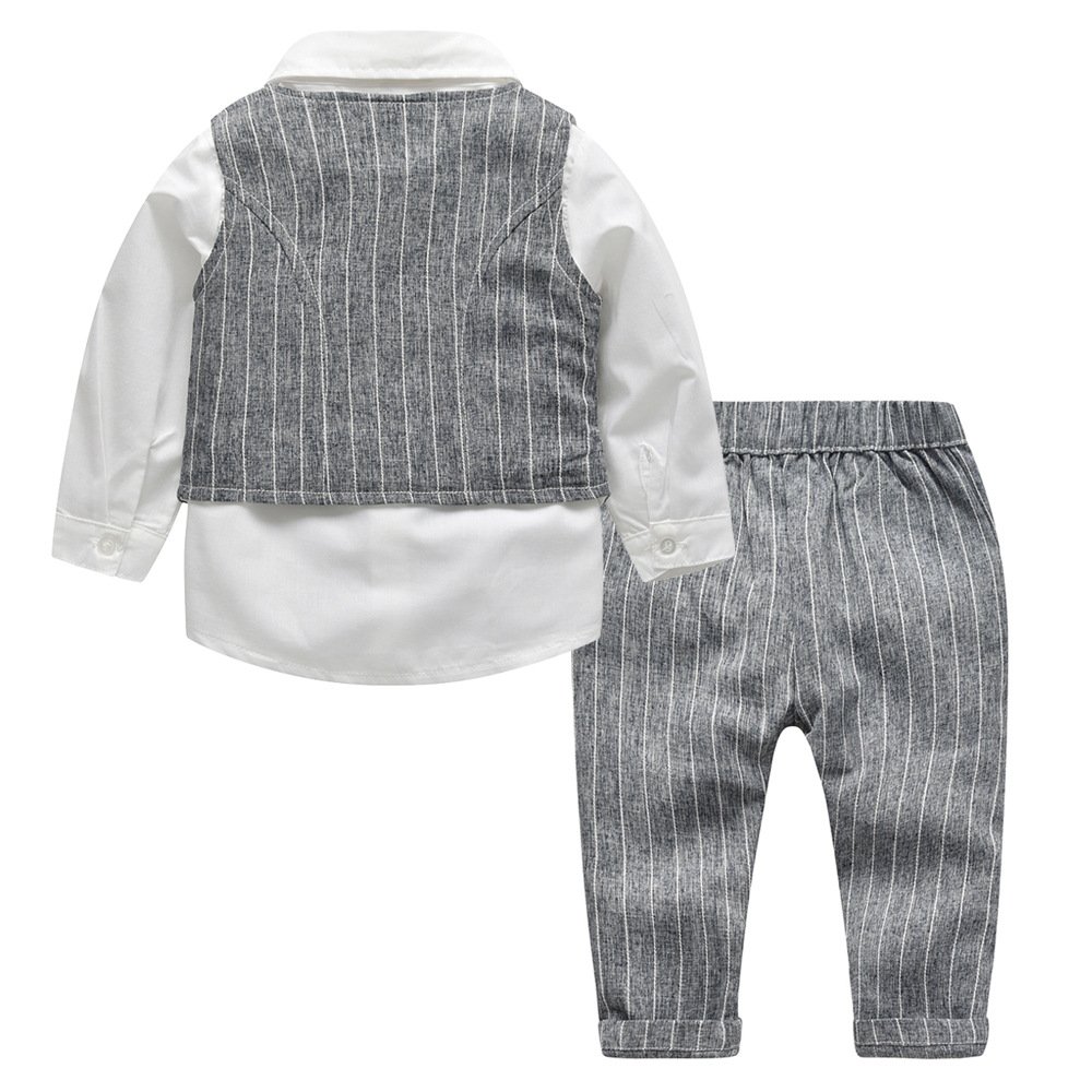 Custom Kid Boys Dress Gentleman Wedding Suit Set 1-6 Years Baby Hat Shirt Vest Birthday Formal Clothing Suit for Boy