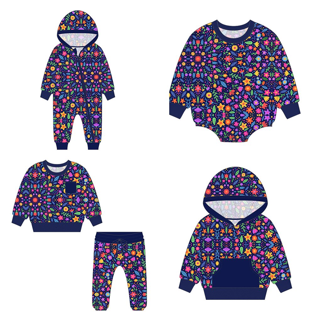 OEM custom design cute Factory Baby Romper Printed bamboo Baby Clothes Set Long Sleeve Newborn Baby Clothes