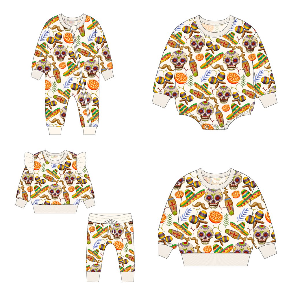OEM custom design cute Factory Baby Romper Printed bamboo Baby Clothes Set Long Sleeve Newborn Baby Clothes