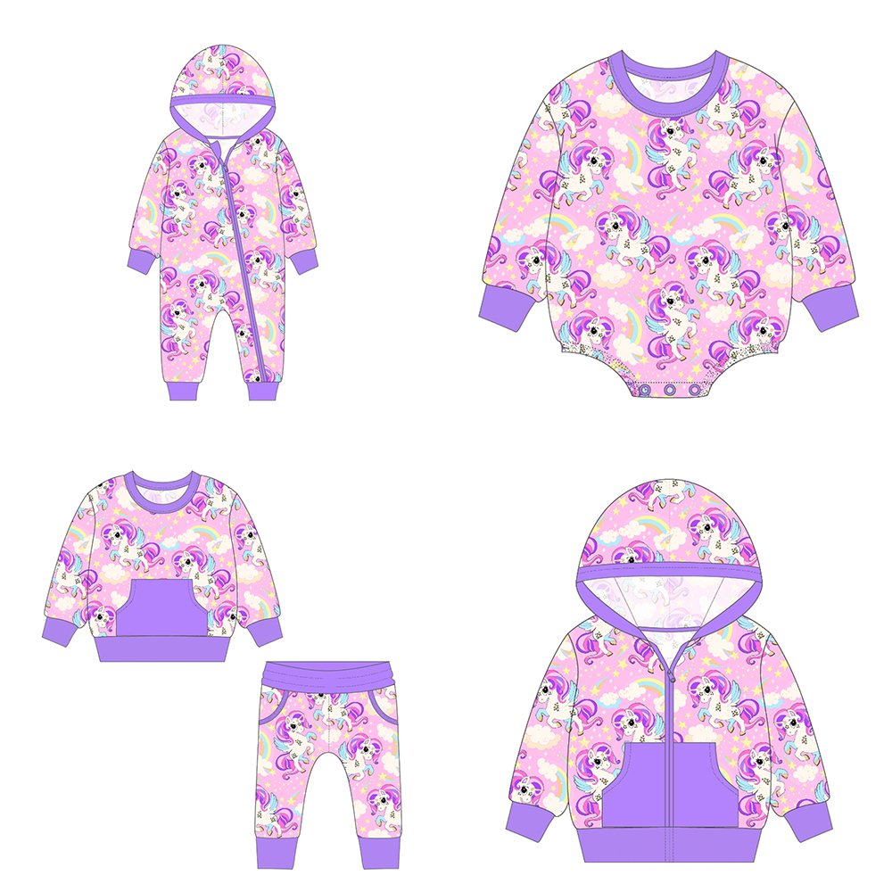 OEM custom design cute Factory Baby Romper Printed bamboo Baby Clothes Set Long Sleeve Newborn Baby Clothes