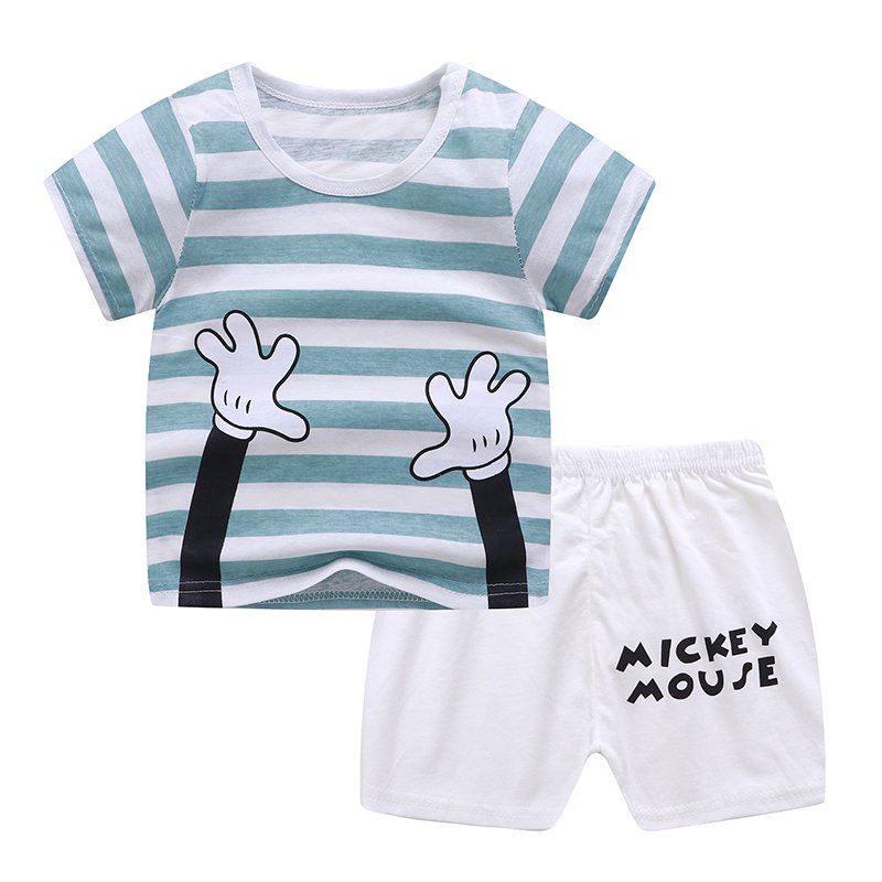 Oem & Odm Service Summer Kids Clothings Cotton Children Short Sleeve Suit 2 PCS Baby Clothings Sets for Girls