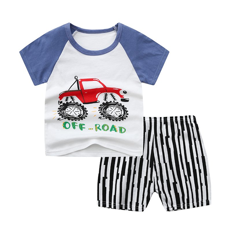 Oem & Odm Service Summer Kids Clothings Cotton Children Short Sleeve Suit 2 PCS Baby Clothings Sets for Girls