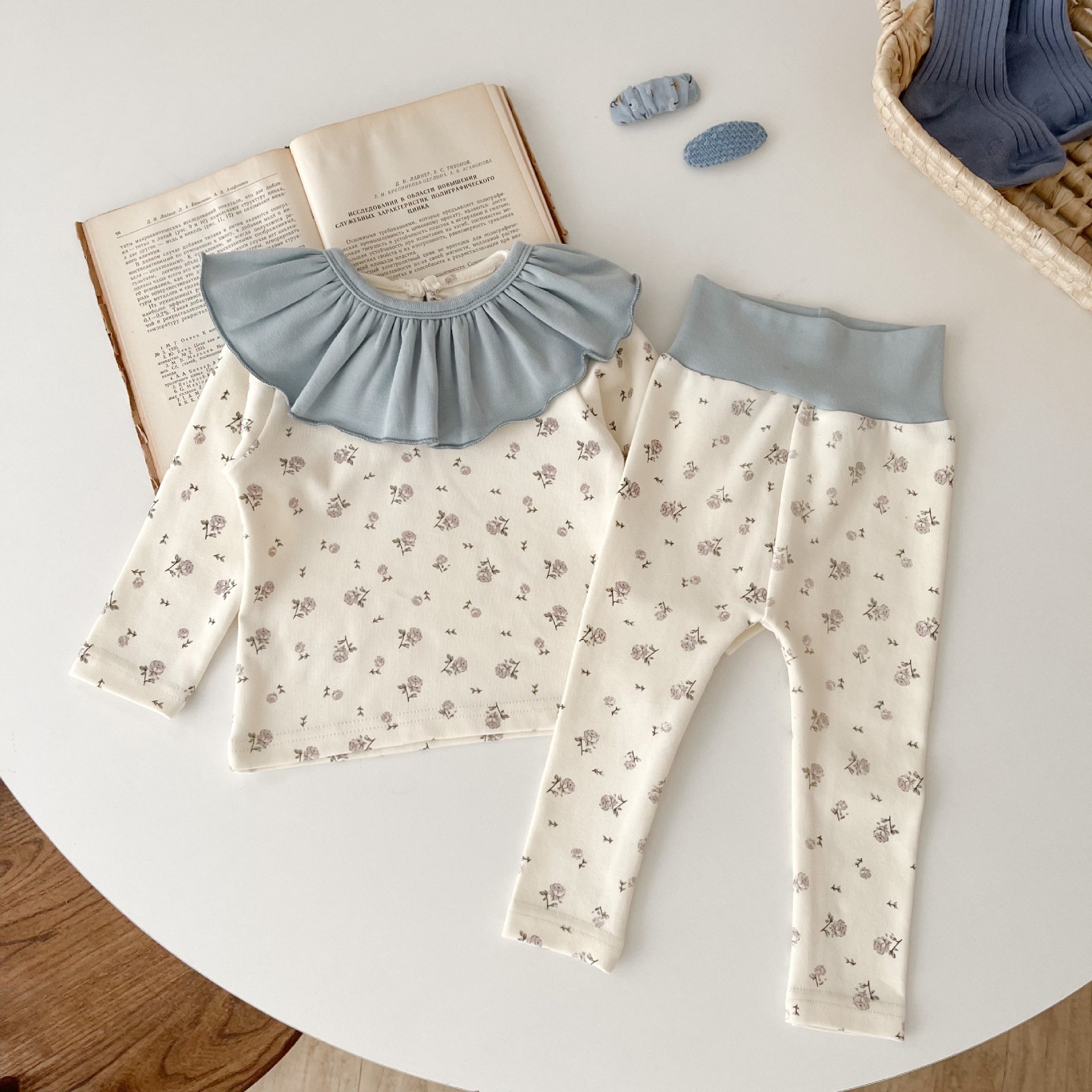 16546 Spring new born Baby Girl Clothes Floral Infant Girl Clothes Set Korean Style Baby Girls clothing sets 0-3 months for boy