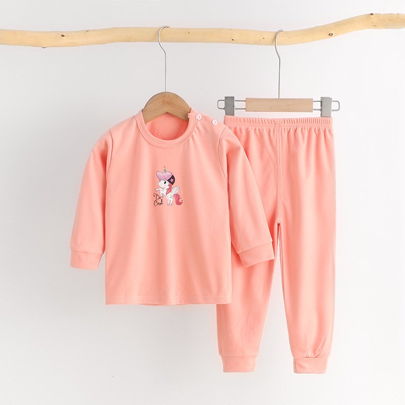 Children's cotton long Johns suit men's and women's pyjamas cartoon baby underwear two-piece set