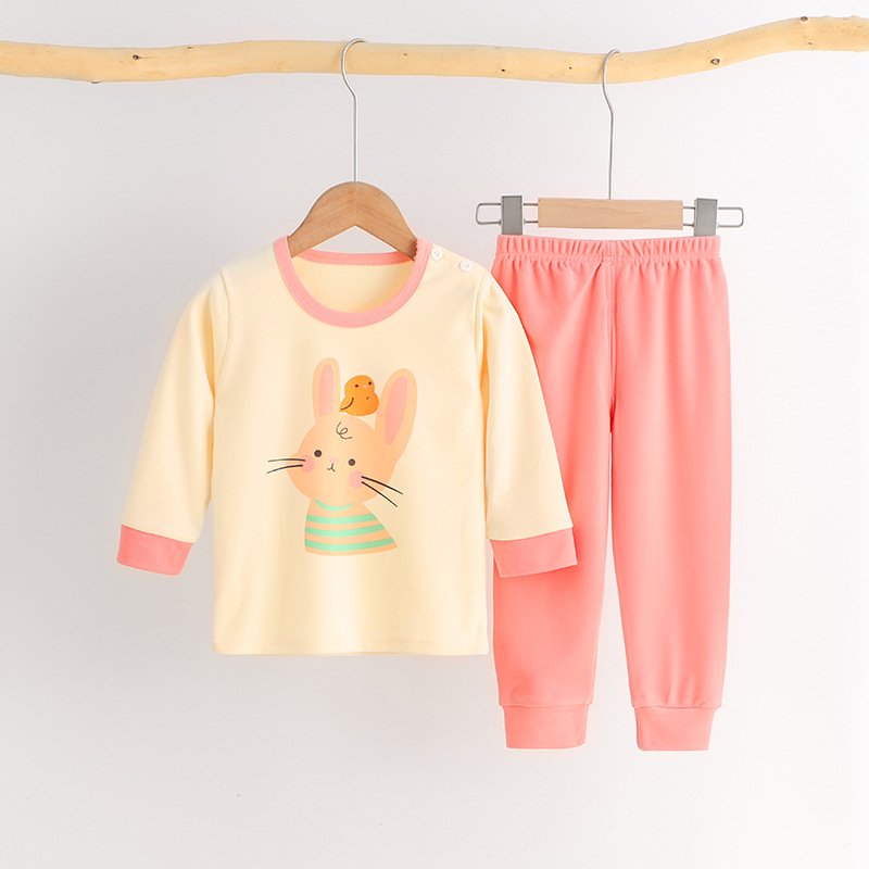 Children's cotton long Johns suit men's and women's pyjamas cartoon baby underwear two-piece set