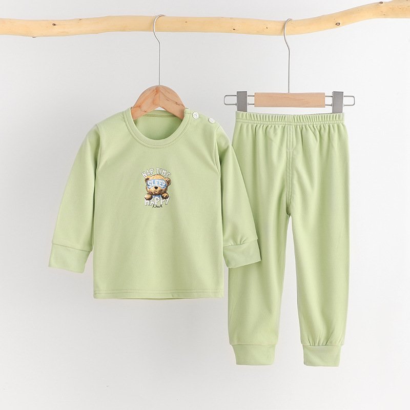 Children's cotton long Johns suit men's and women's pyjamas cartoon baby underwear two-piece set