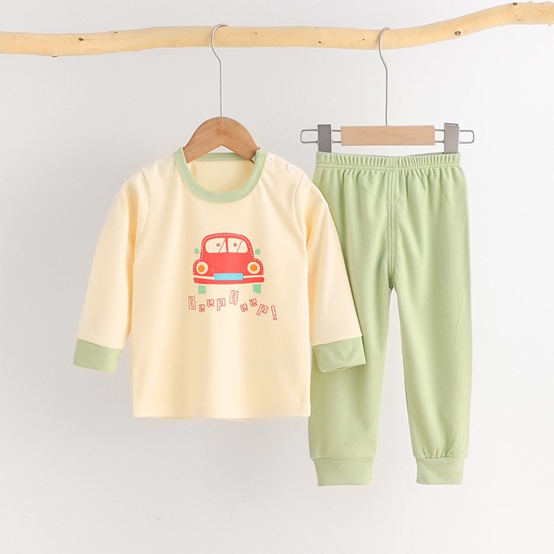 Children's cotton long Johns suit men's and women's pyjamas cartoon baby underwear two-piece set