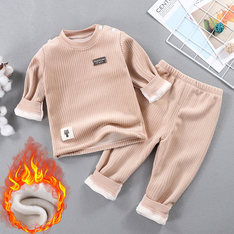 Autumn and Winter New Baby Stripe Thickened Warm Undercoat Set Home Furnishing