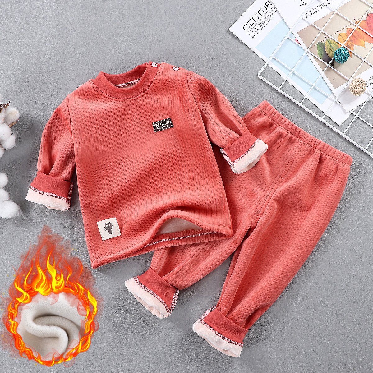 Autumn and Winter New Baby Stripe Thickened Warm Undercoat Set Home Furnishing