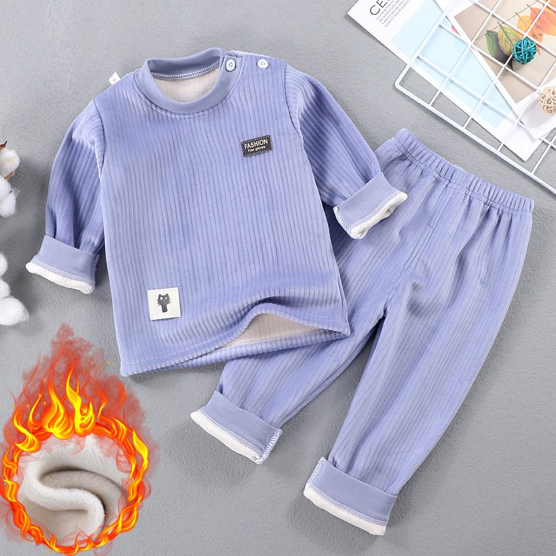 Autumn and Winter New Baby Stripe Thickened Warm Undercoat Set Home Furnishing