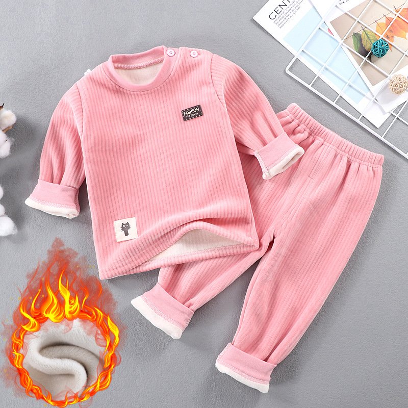 Autumn and Winter New Baby Stripe Thickened Warm Undercoat Set Home Furnishing