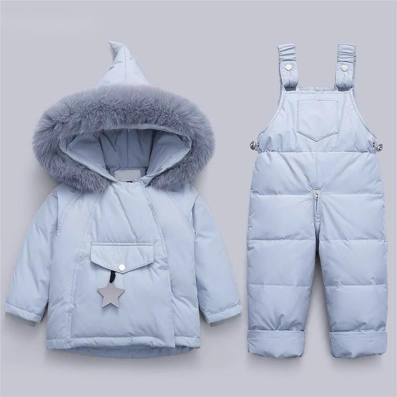 Custom Children's Down Jacket Set For Boys Girls Age Group 0-4 Years Baby Thick Two-Piece Fashion With Hood Down Coats Pattern