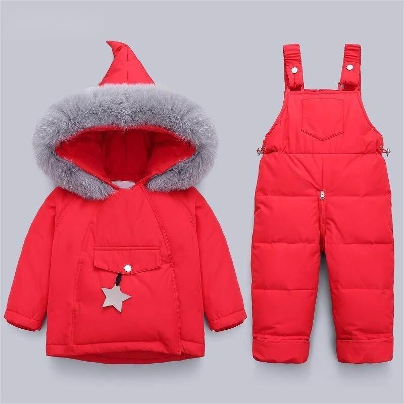 Custom Children's Down Jacket Set For Boys Girls Age Group 0-4 Years Baby Thick Two-Piece Fashion With Hood Down Coats Pattern