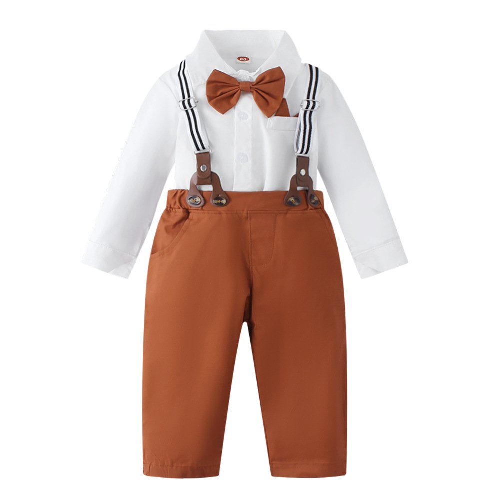 Ring Bearer Baby Boy Clothing Outfits Gentleman Toddler Boy Party Clothes Wedding Attire Blazer Pant Kid Dress Long Sleeve Suits