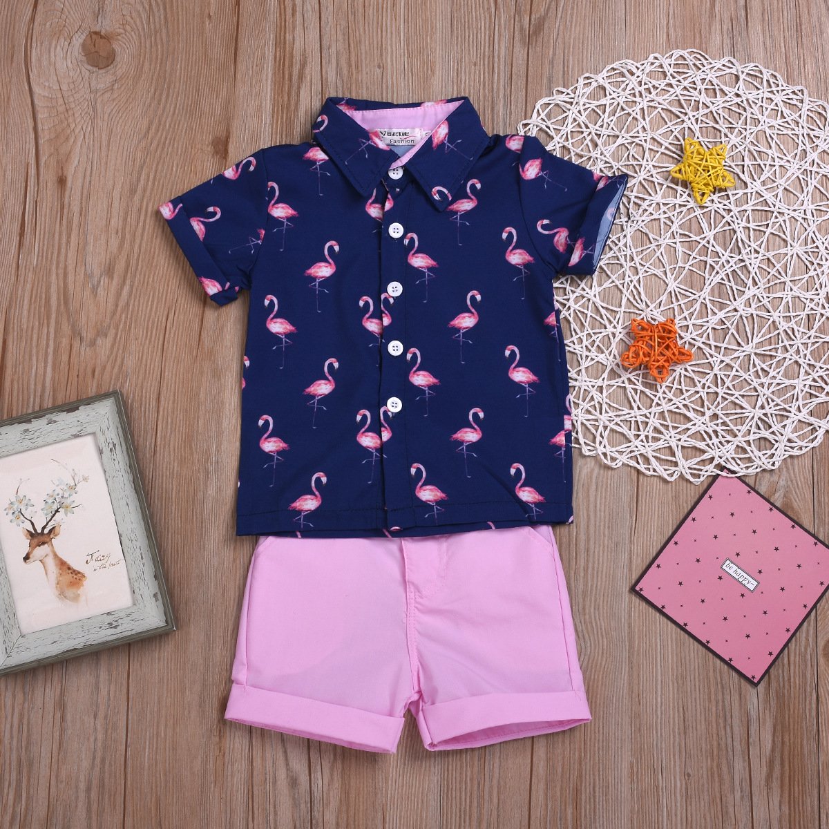 Ins Popular Summer Baby Children Outfits 2pcs Pattern Casual Clothing Sets for Boys