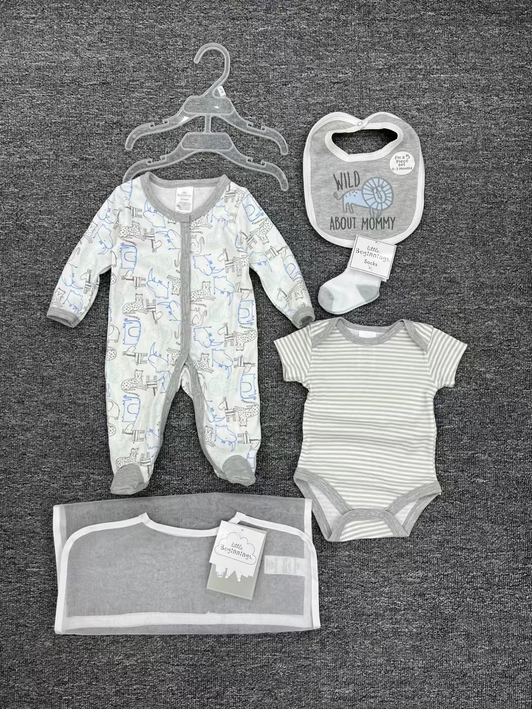 5pcs new born baby clothes sets 100% cotton baby boy clothing set wholesale new born baby gift set