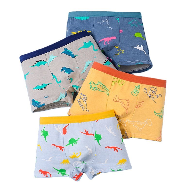 Baby Underwear Clothing Set 4 Pieces Girl's Panties Boy's Boxers Cotton Spandex Kids Underwears Set