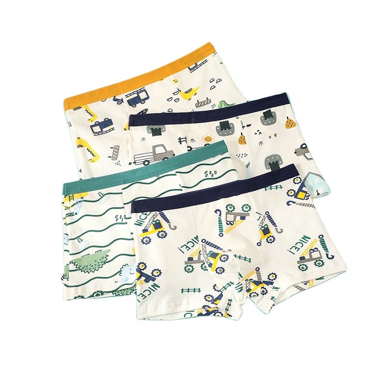 Baby Underwear Clothing Set 4 Pieces Girl's Panties Boy's Boxers Cotton Spandex Kids Underwears Set