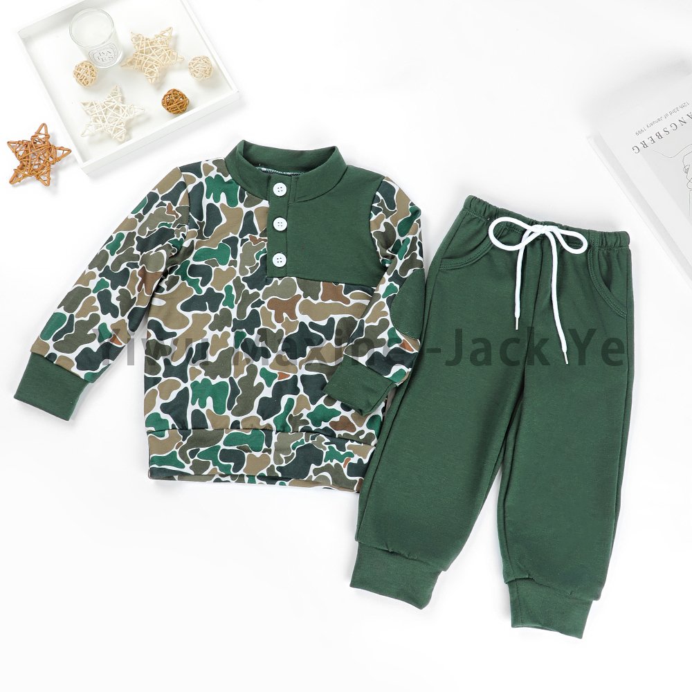 Gold Supplier Design Boys Clothing Sets Custom Style Camouflage Print Big Boys Clothing Hunting Kids Clothes