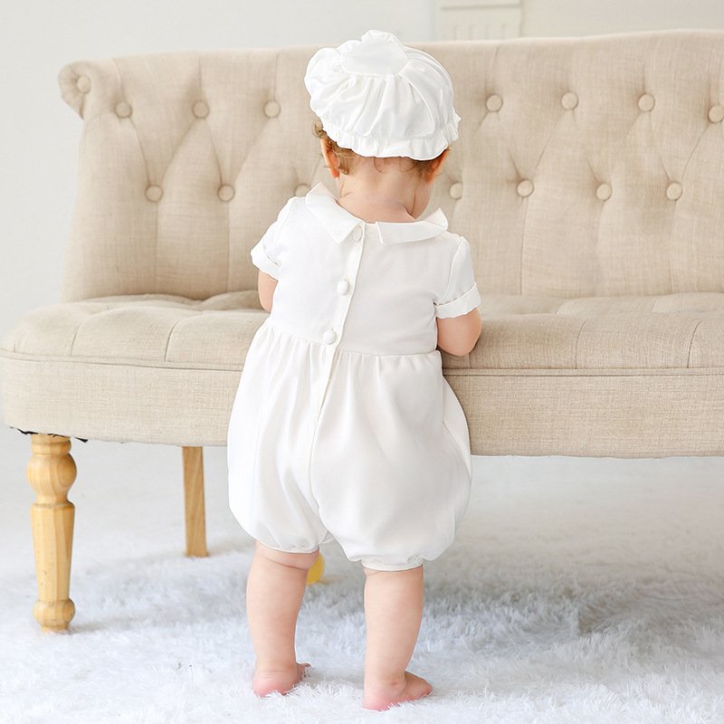 Super Cute Cotton Baby Baptism Clothes Boys Girls Romper Christening Outfit Babies Christening Gown 3 Months With Hat