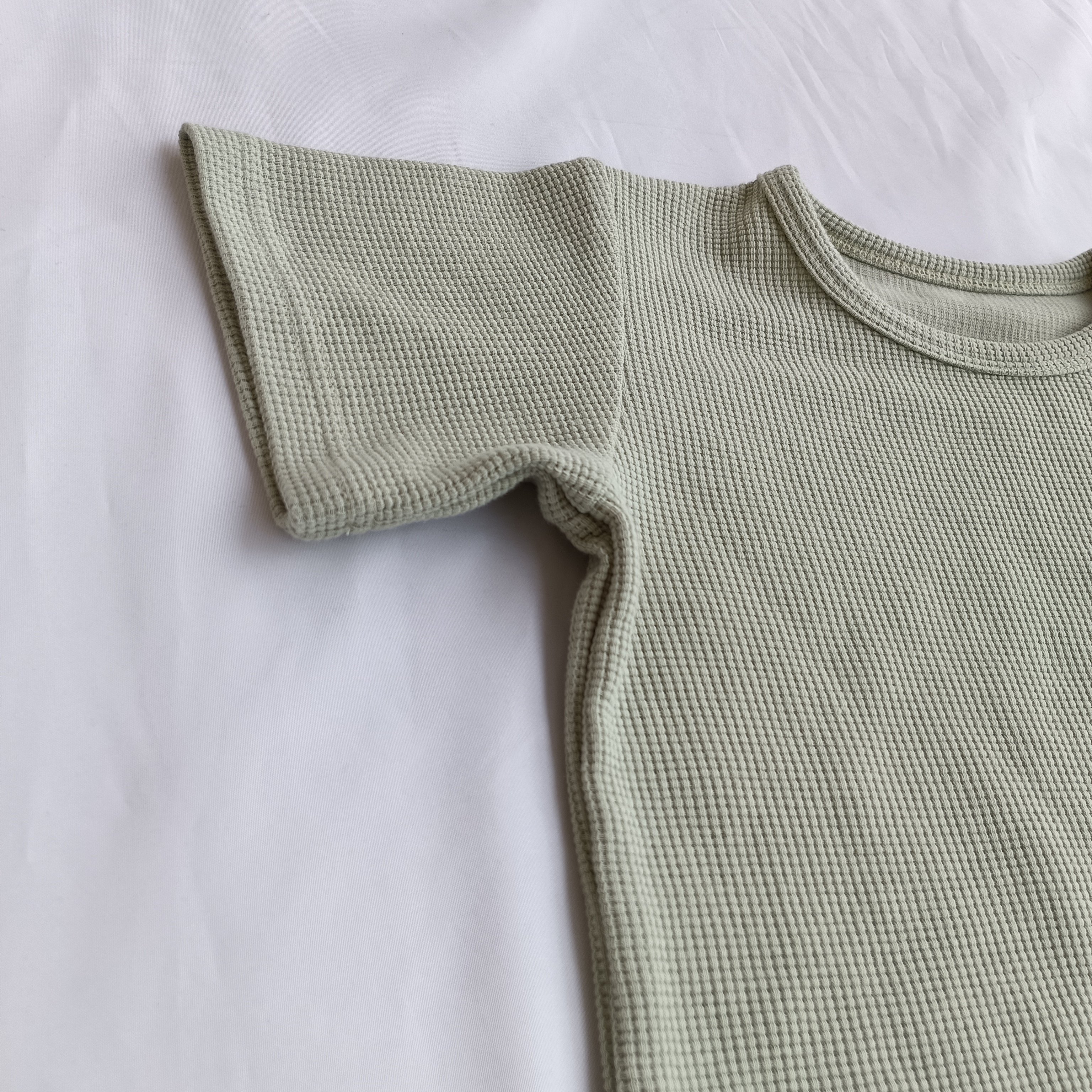 Customized Casual Baby Boys Outfit Two Piece Kids Set Waffle Clothing Set For Kids