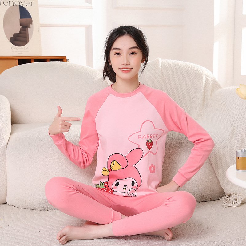 Autumn Winter 7-18Years Teenagers Pajamas Boys Pajamas Long Sleeves Pants 2pieces Sets Kids Girls Sleepwear Suit with Wholesale