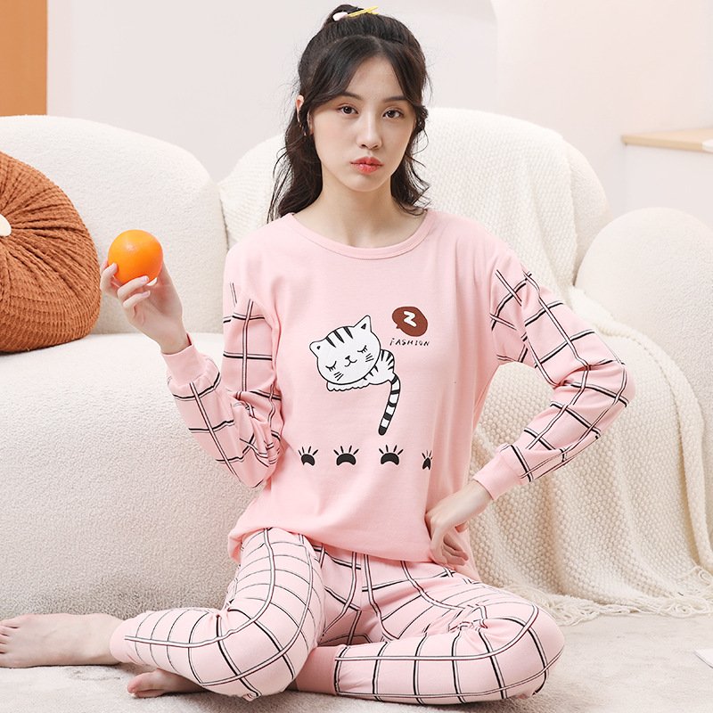Autumn Winter 7-18Years Teenagers Pajamas Boys Pajamas Long Sleeves Pants 2pieces Sets Kids Girls Sleepwear Suit with Wholesale