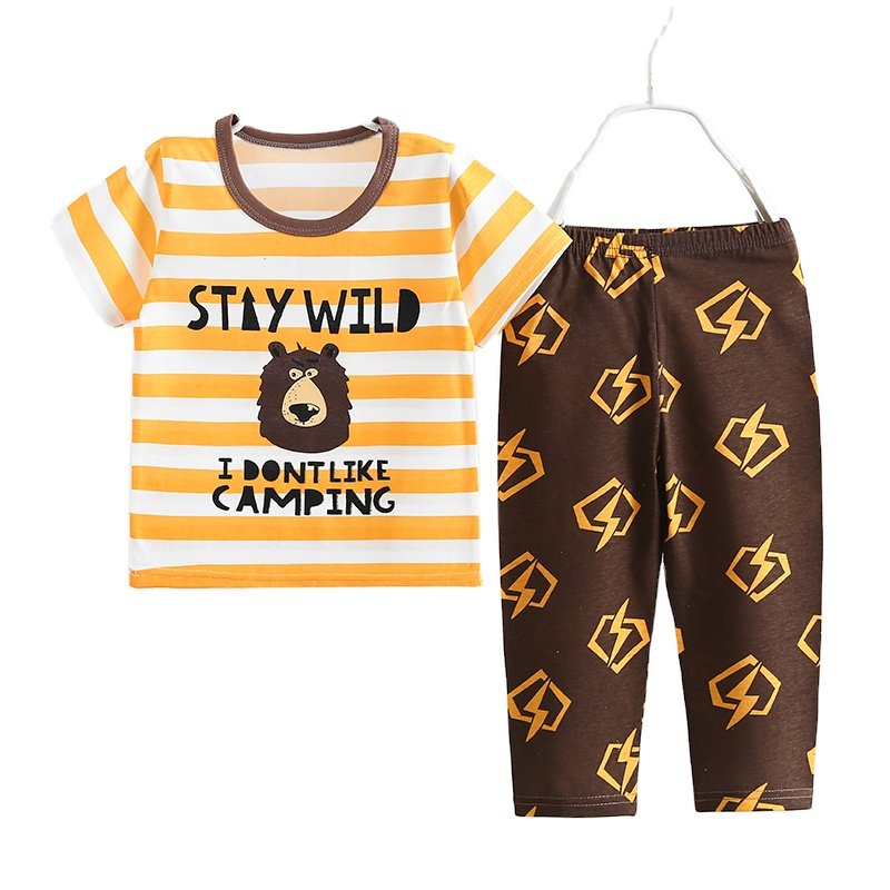 Baby Clothes Cotton Short Sleeve Girls Pajamas Two Pieces Boys Clothings Sets Kids Sleepwear for Children