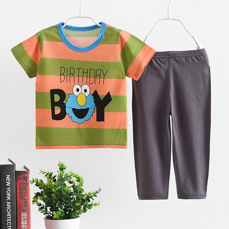 Baby Clothes Cotton Short Sleeve Girls Pajamas Two Pieces Boys Clothings Sets Kids Sleepwear for Children
