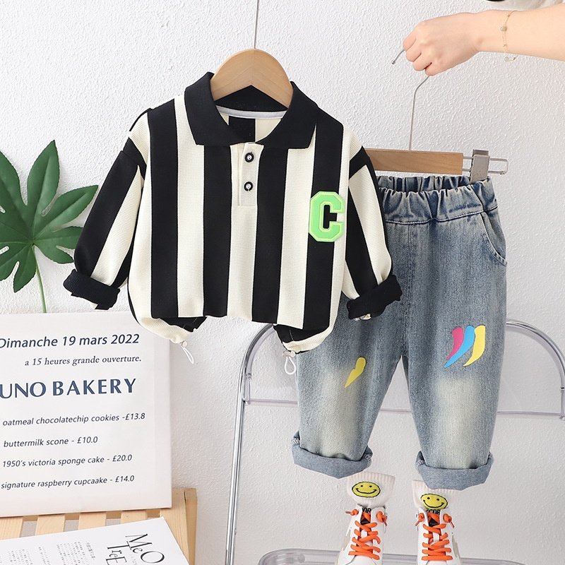 Wholesale cotton boys clothing sets jogger set kid custom tracksuit two piece children clothes