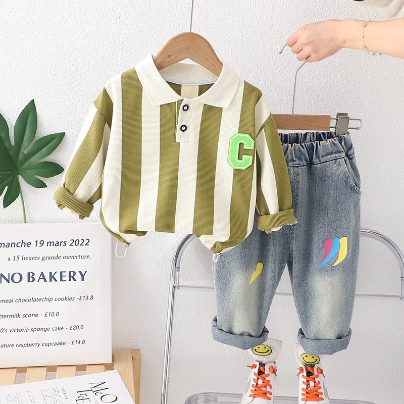 Wholesale cotton boys clothing sets jogger set kid custom tracksuit two piece children clothes