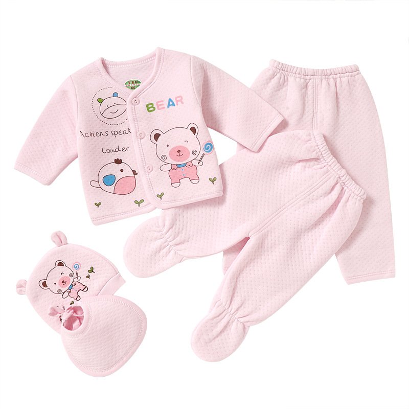 Newborn Layette Gift Set for Baby Boys Girls 5 Piece Gender Neutral Newborn Clothes & Accessories Set
