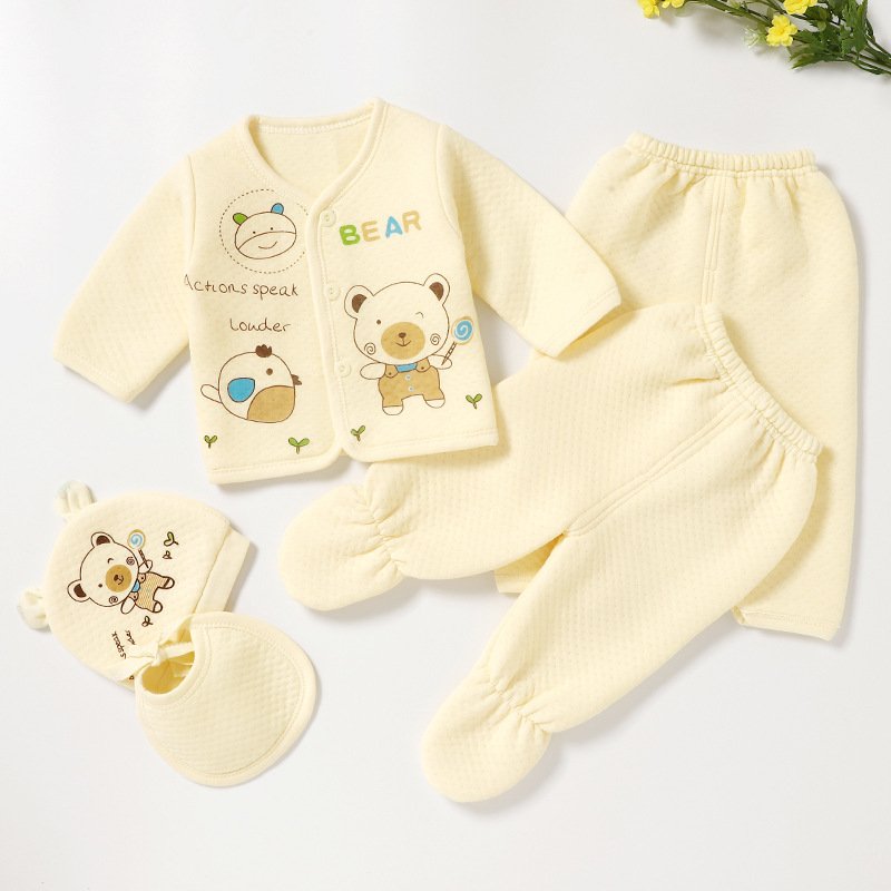 Newborn Layette Gift Set for Baby Boys Girls 5 Piece Gender Neutral Newborn Clothes & Accessories Set