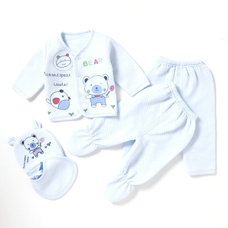 Newborn Layette Gift Set for Baby Boys Girls 5 Piece Gender Neutral Newborn Clothes & Accessories Set