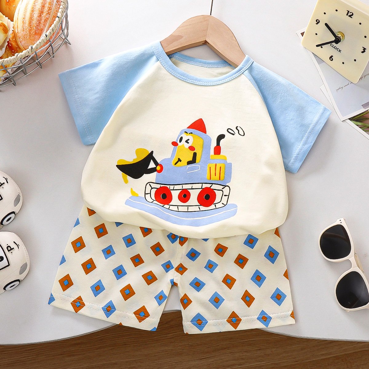 2024 Boys Clothing set Summer Baby Outfit Two piece Casual Toddler kids t-shirt and shorts cotton clothes sets for girls