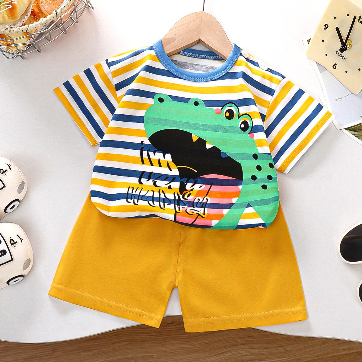 2024 Boys Clothing set Summer Baby Outfit Two piece Casual Toddler kids t-shirt and shorts cotton clothes sets for girls