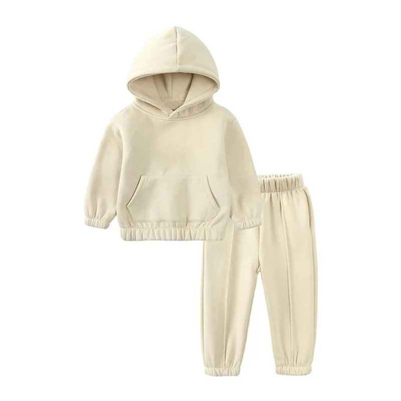 Organic cotton kids tracksuits boys clothing sets eco friendly kids sets two piece custom children sweatsuit set kids streetwear