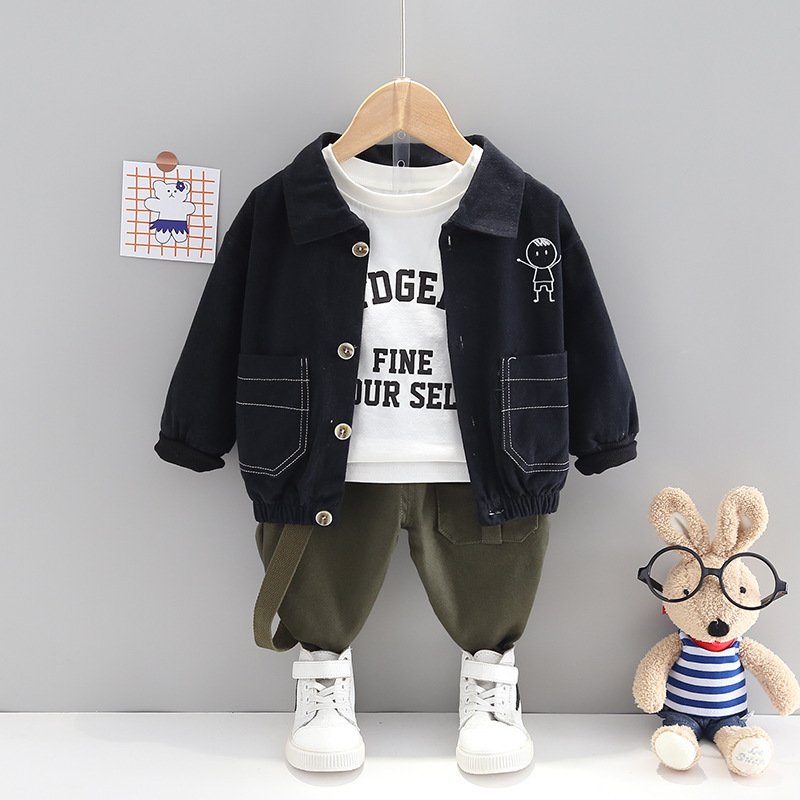 1-4 Years boy's clothing set 2024 Baby children's wear boys three-piece baby autumn wear