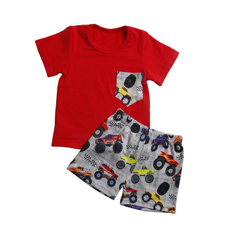 Custom Summer Breathable Kids boys Clothes Sets Cow Patterns Short Sleeve Tops And Biker Shorts 2 Pieces Sets Outfits