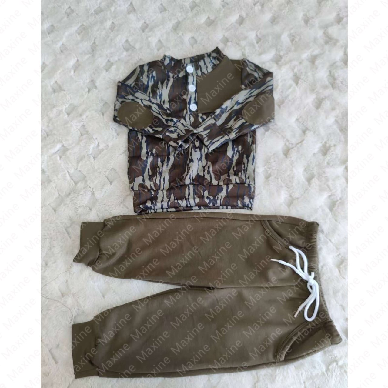 Wholesale Hunting Boy Jogger Set Custom Camo Boy Clothing Sets Long Sleeve Kids Clothing Boy
