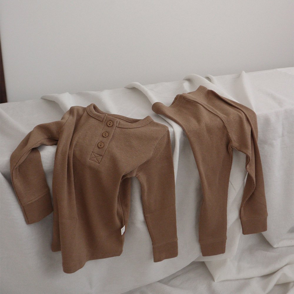 Autumn Children'S Bottom Pajama Suit Boys And Girls' Long Sleeved Cotton Clothes Baby Clothing Sets