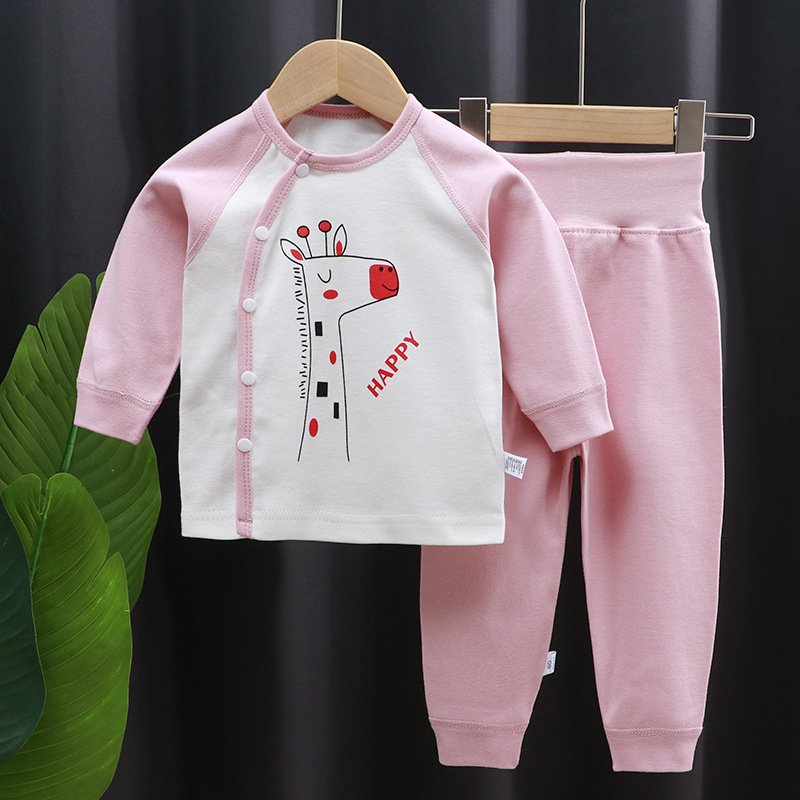 Wholesale cartoon soft cotton kids Pajamas 2 Set girl boys children long sleeve t-shirt and pants set
