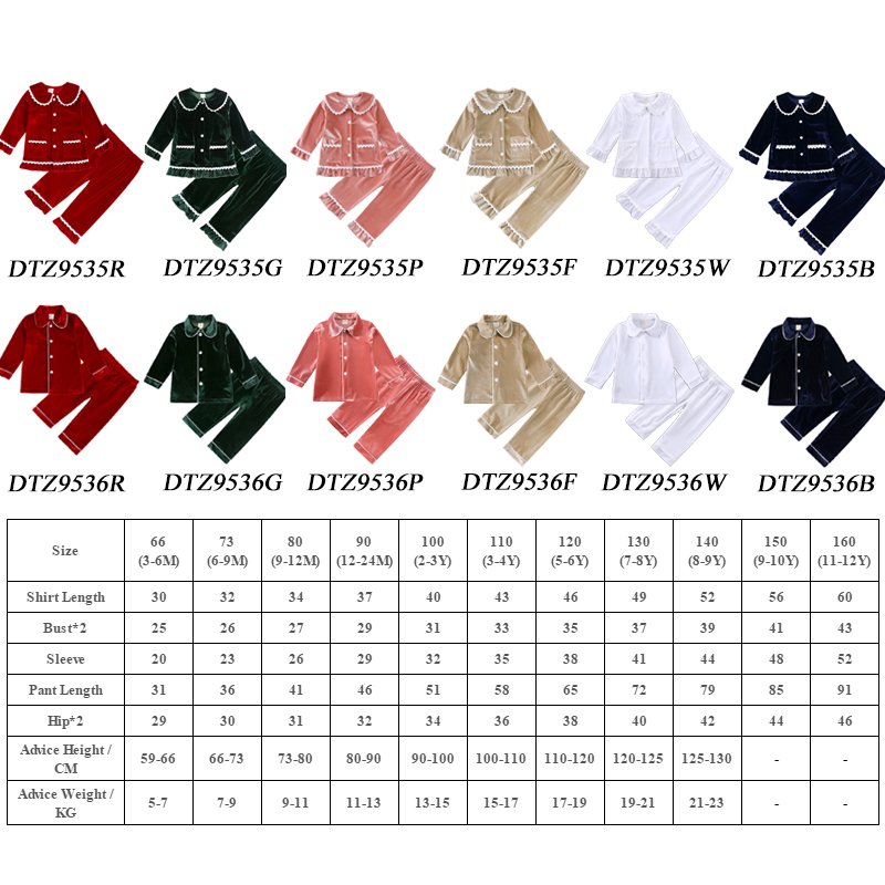kids clothing sets pajama set children clothes velvet nightgowns two pieces lounge wear pj set matching family pajamas