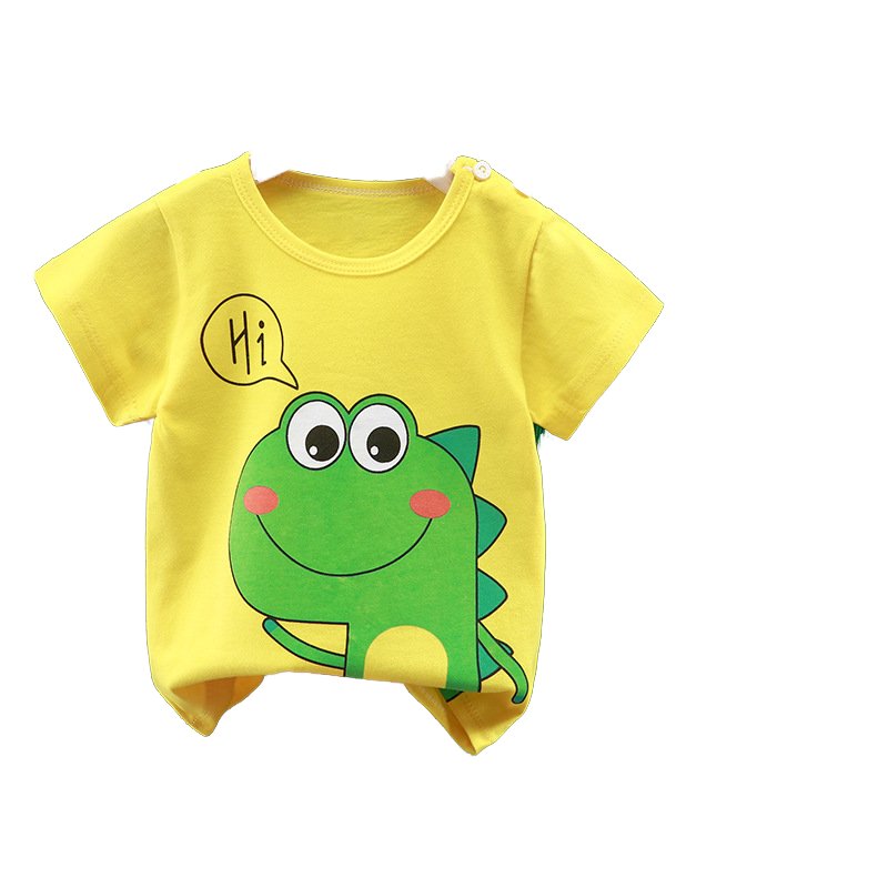Children's t-shirt short-sleeved baby boy's 100% cotton suit female treasure summer Tees shorts Cartoon Kids Print clothes sets